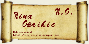 Nina Oprikić vizit kartica